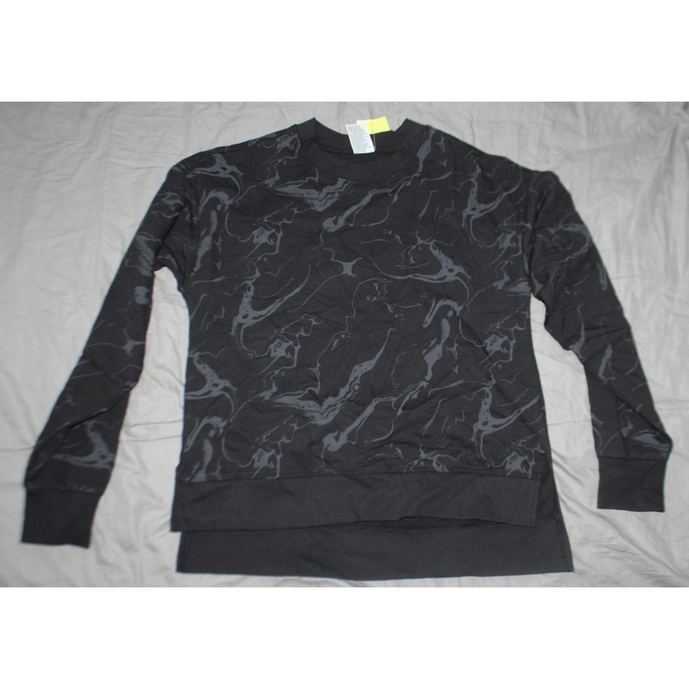 All in Motion Women's XS Sweatshirt Crewneck BLACK French Terry